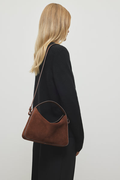 Soft Suede Crossbody Bag - Cocoa | AESTHER EKME