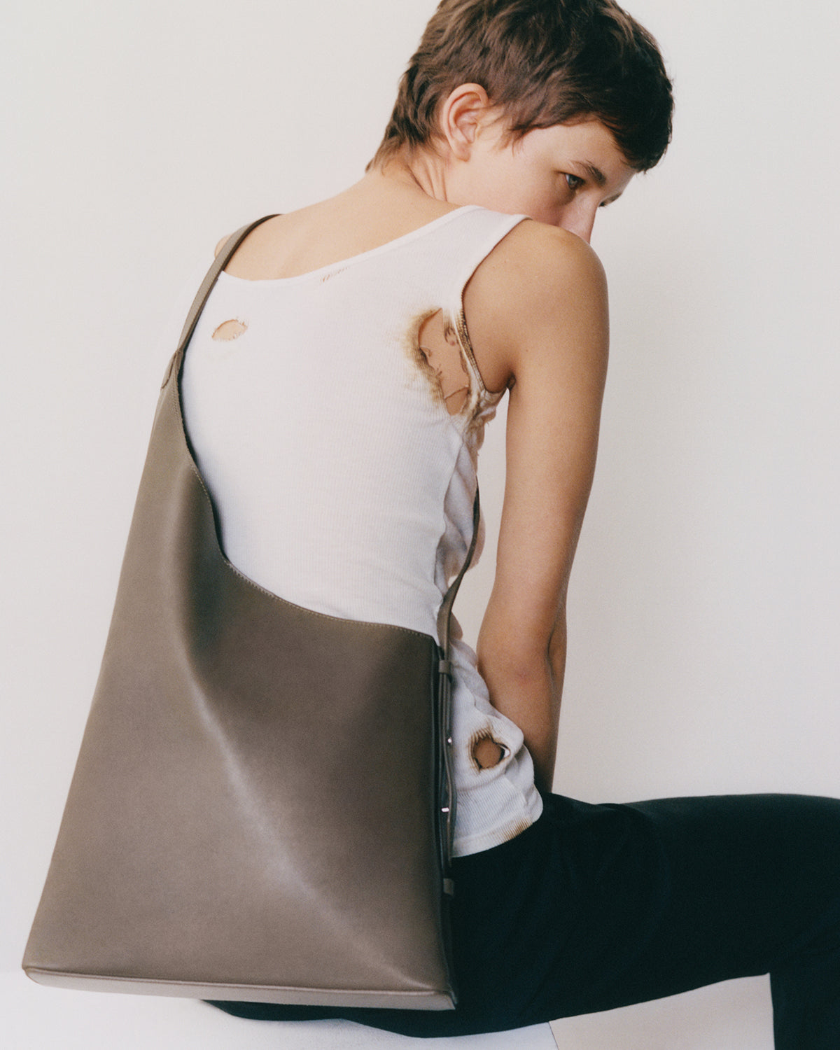 Aesther Ekme Fold-Over Leather Shoulder Bag