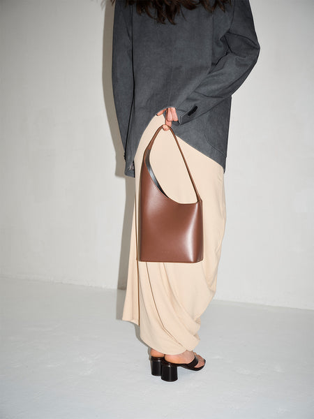 Demi Lune Leather Shoulder Bag