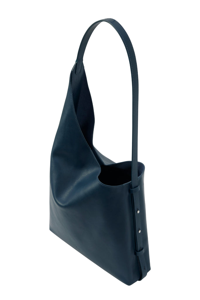 Aesther Ekme Demi Lune Leather Shoulder Bag in Blue